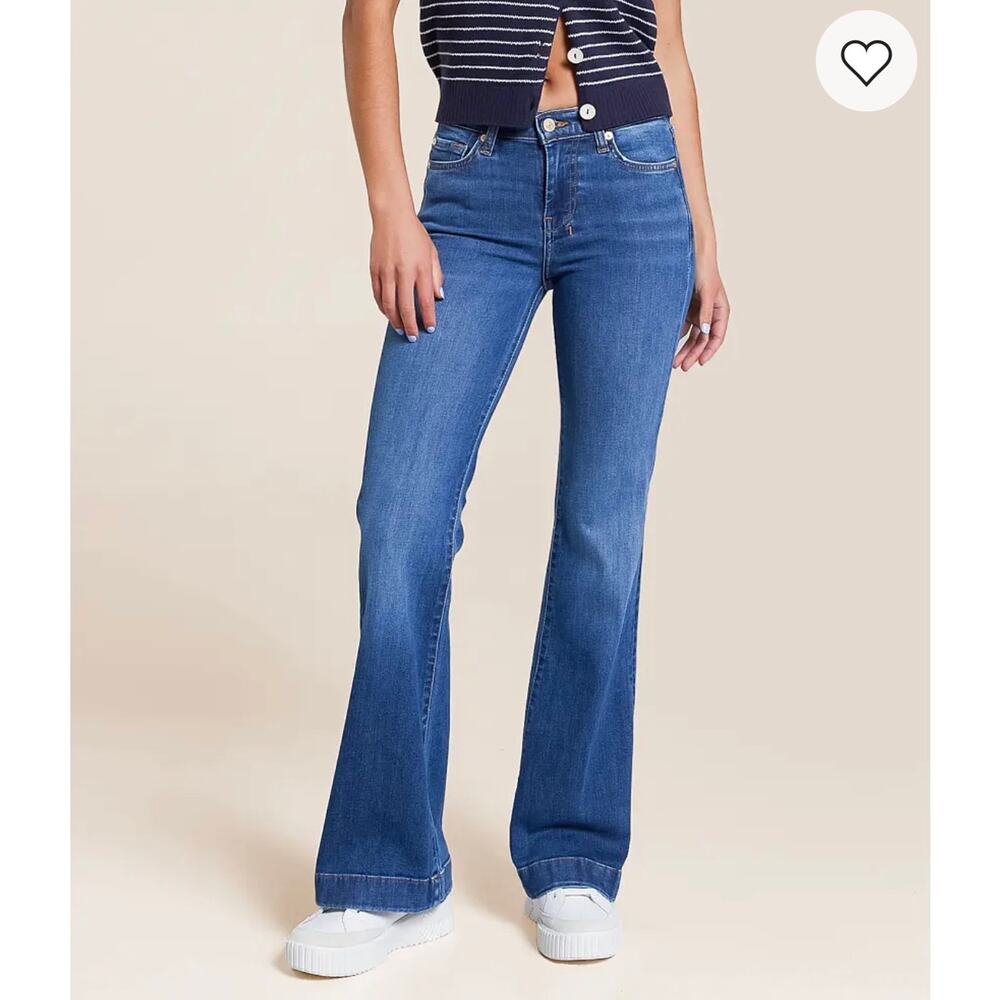 NEW 7 For All Mankind Dojo Trouser Stretch Jean in Royalty Size 23